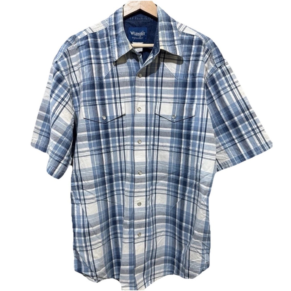Wrangler Men's Medium Weight Pearl Snap Short Sleeved Button‎ Down Shirt XXL EUC